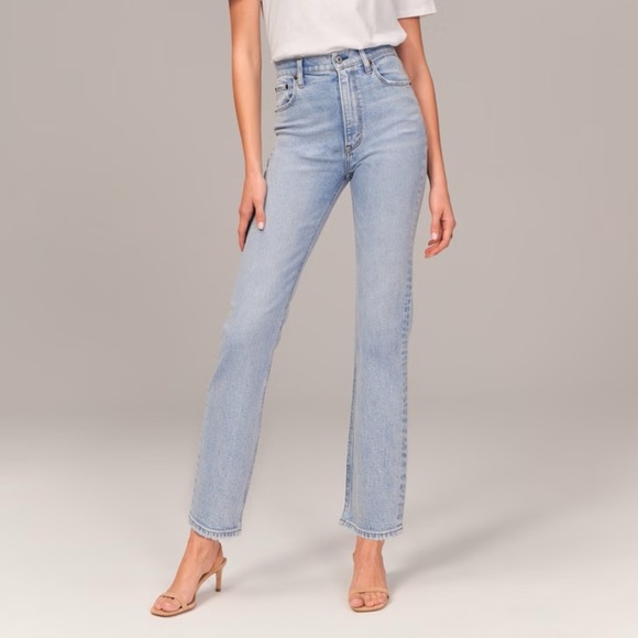Abercrombie & Fitch Denim - Abercrombie & Fitch Blue The Ankle Straight Ultra High Rise Leg Jeans